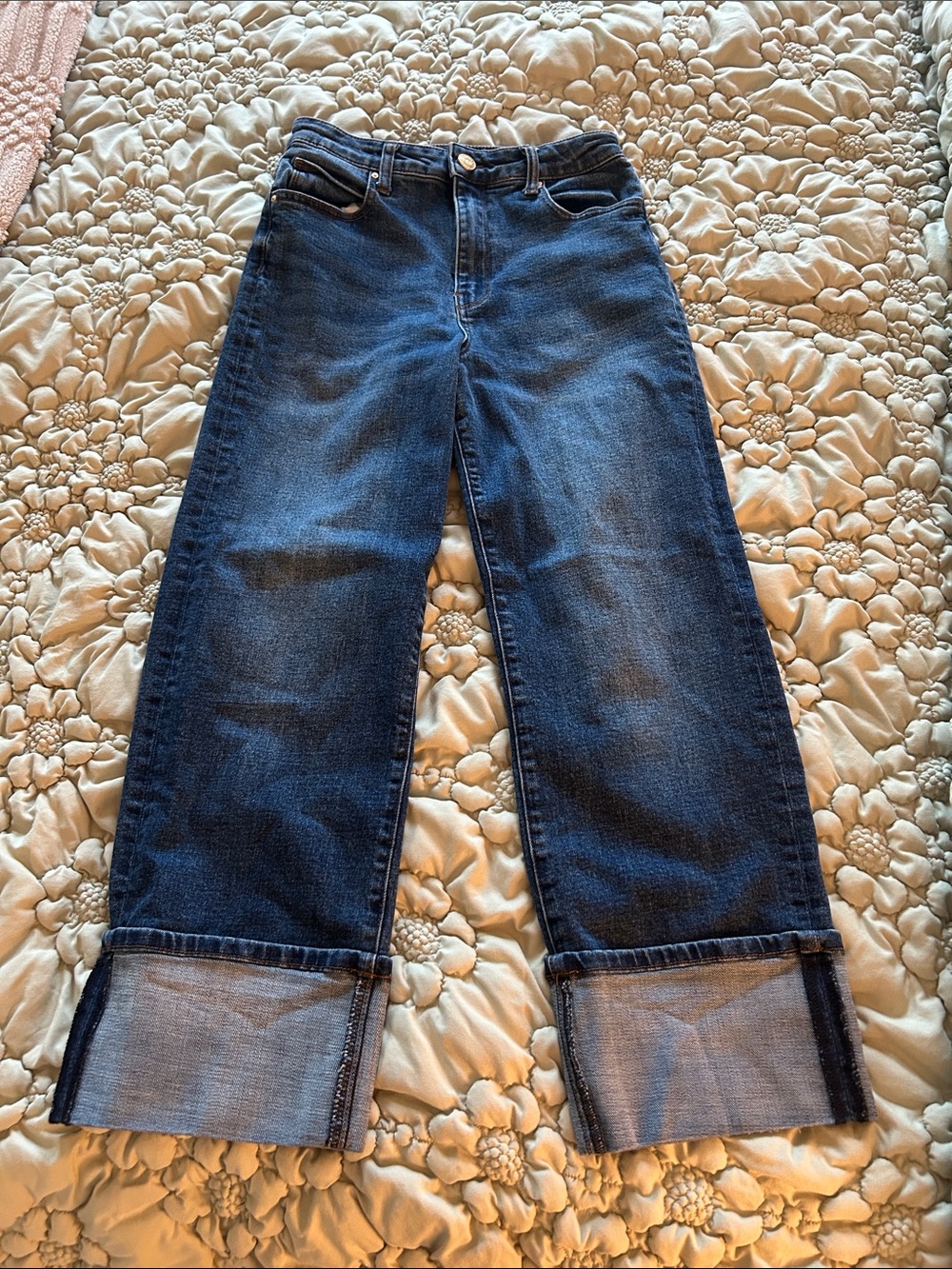 KUT from the kloth sienna wide leg cuffed jeans